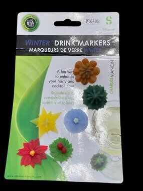 🏡 5/$25 - Silicone Winter Drink Markers